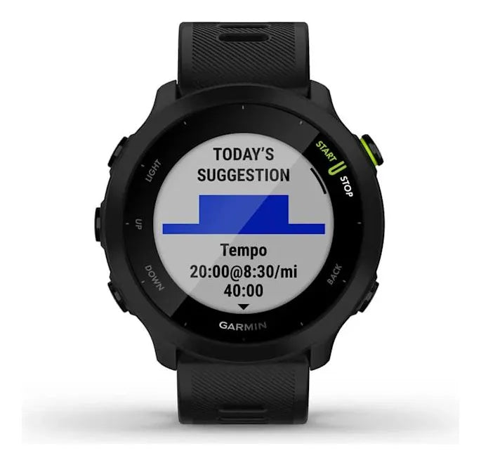 Relógio Garmin Forerunner 55 Monitor Cardíaco E Gps 42mm Black Mesh Black Preto