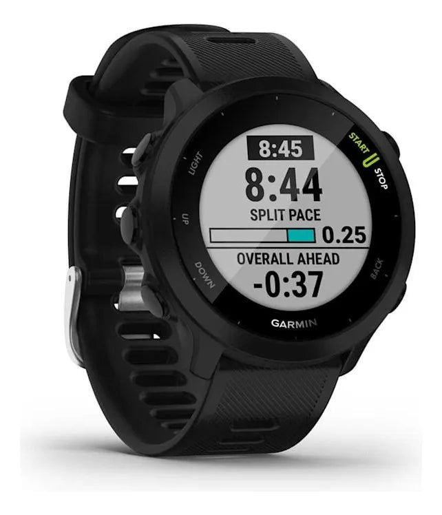 Relógio Garmin Forerunner 55 Monitor Cardíaco E Gps 42mm Black Mesh Black Preto