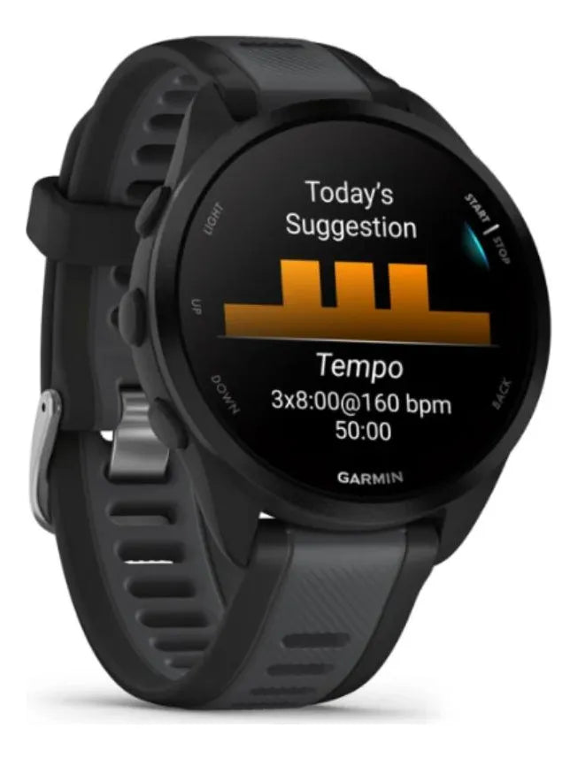 Smartwatch Relógio Garmin Forerunner 165 43mm Preto Mesh Cinza
